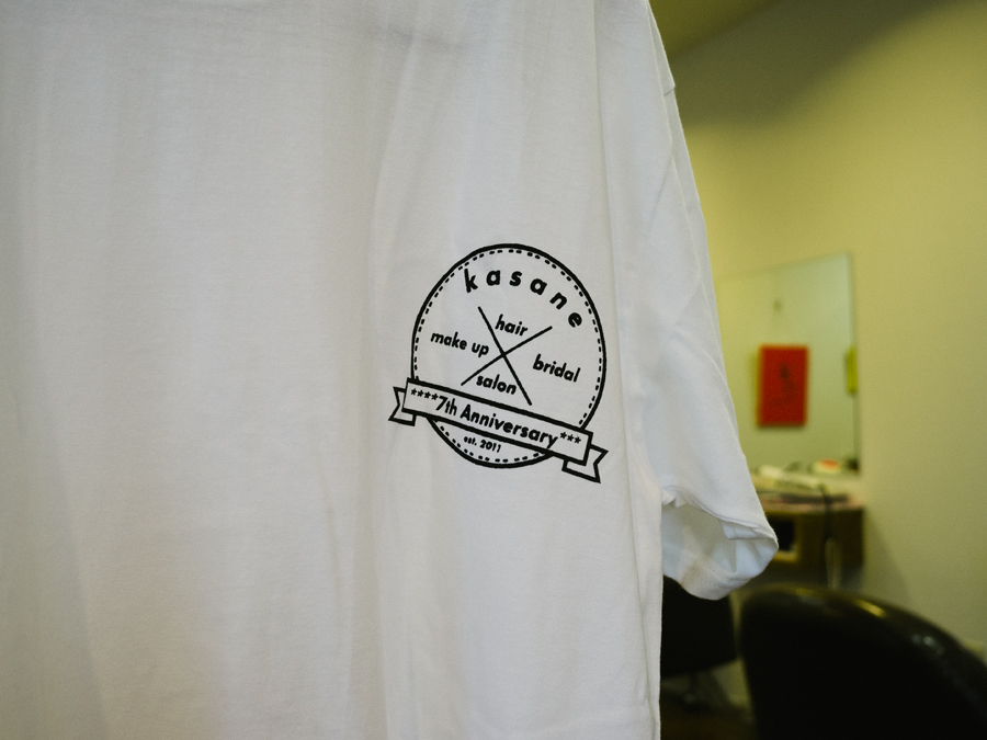 神楽坂の美容室kasane7周年記念Tシャツ